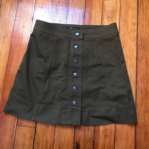 Madewell green a-line skirt